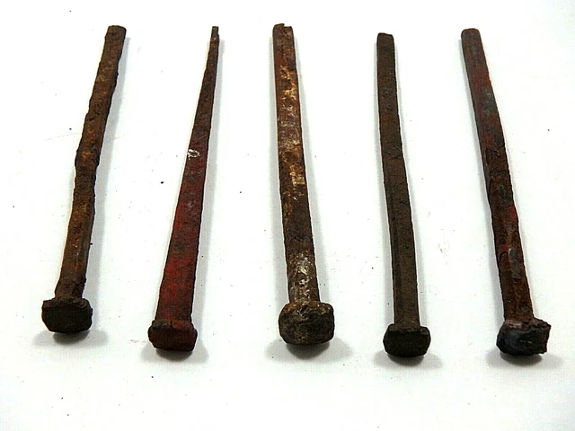 3"     BIG NAIL 5 spike hand wrought  iron 3