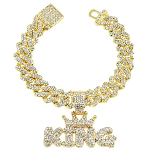 Pet Dog Cat Diamond Cuban chain Shimmering king rhinestone collar Various sizes