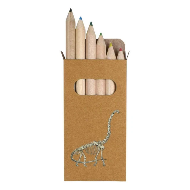 6 x 'Brachiosaurus Skelett' kurze Farbstifte (PE00051128)