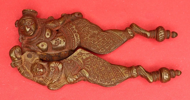 Krishna Carved Vintage Style Brass Sarota Betel Nutcracker Supari Cutter BA2168