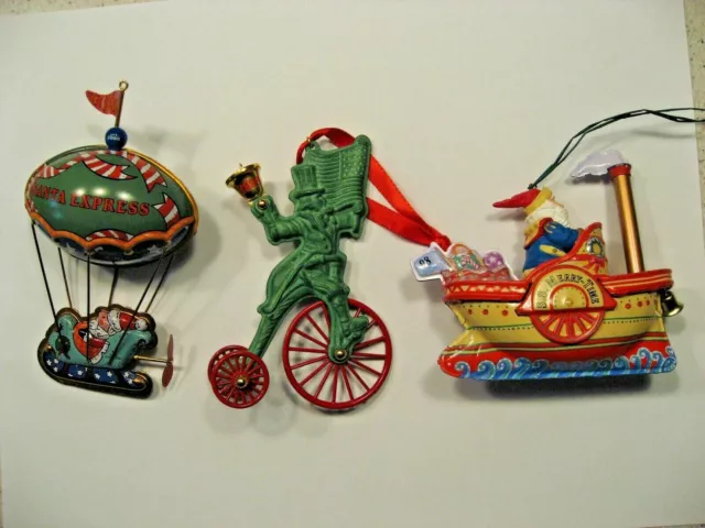 Vintage Lot of 3 Hallmark Annual Ornaments 1998, 2000, 1996 Turn of the Century