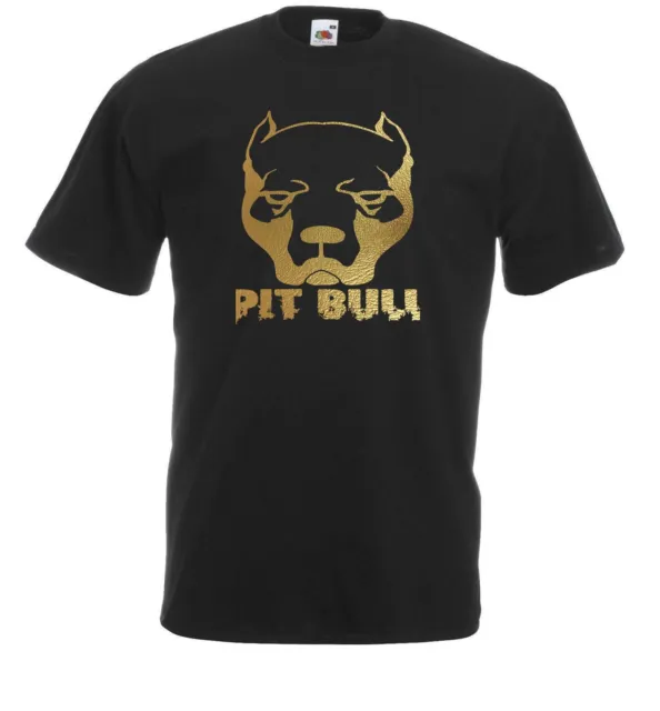 Unisex Black Pitbull Terrier Dog Lover Canine Animal T-Shirt