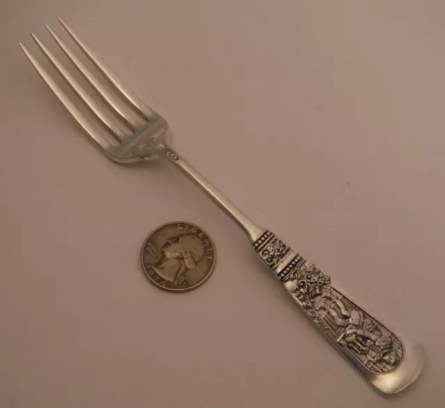 FONTAINEBLEAU Gorham Sterling Silver 6 7/8" Luncheon Fork Figural c.1880 CRISP