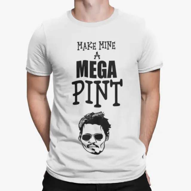 Johnny Depp Mega Pint T-Shirt - 90s Film Original Retro Funny Action TV Justice