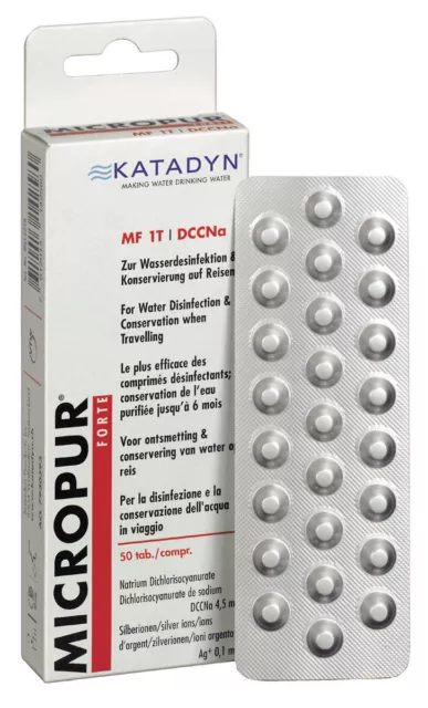 50 Tabletten Katadyn Micropur Forte MF 1T Trinkwasser Entkeimer Outdoor Camping