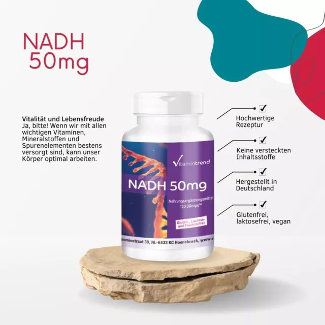 NADH 50 mg - 120 Kapseln, magensaftresistent, hochdosiert VEGAN | Vitamintrend 2