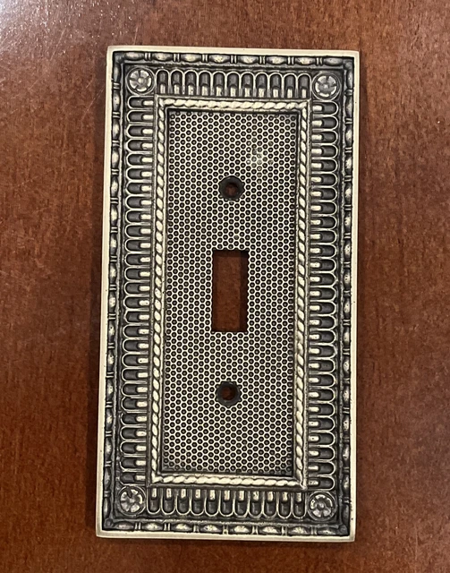 Rope Edge Decorative Switch Plate Cover – Aged Bronze & Heirloom Silver, Single Gang, 2-Pack, Zinc Alloy