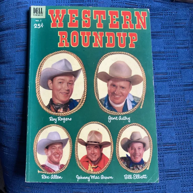 Western Roundup #2 Dell Comics 1953 Roy Rogers Gene Autry Excellent Shape RARE