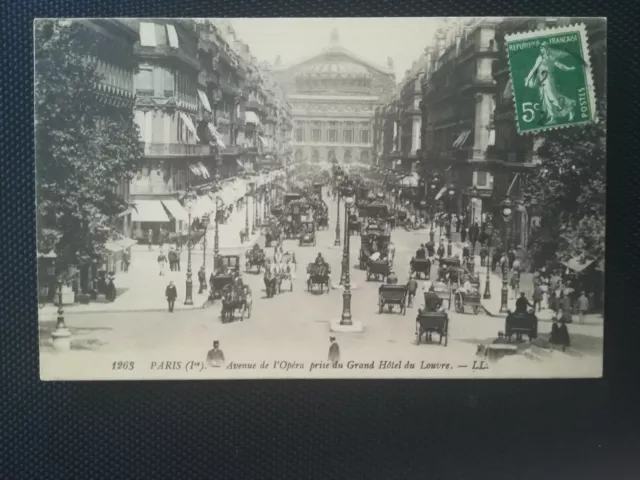CPA 75 PARIS - Avenue de l'Opéra prise du Grand Hôtel du Louvre