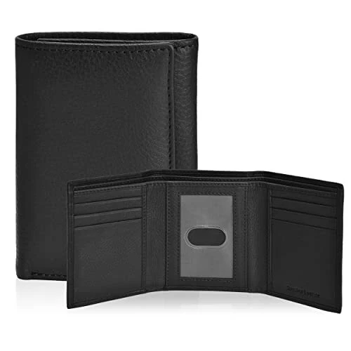 Billetera De Cuero 100% Para Hombre Negra | Cuotas Sin Interés