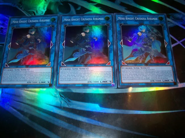 3x Mekk-Knight Crusadia Avramax 1st Edition Super Rare MAZE-EN054 Yu-Gi-Oh!