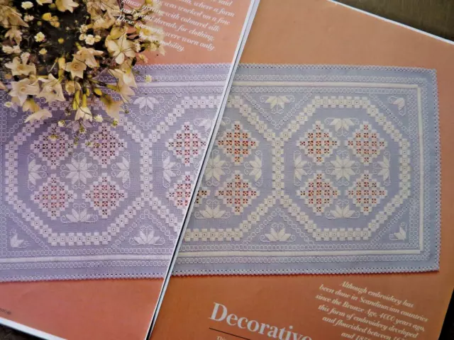 8829B] Hardanger Chart - achteckige Designs für einen Tischläufer
