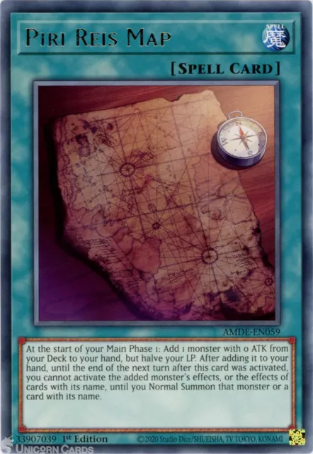 AMDE-EN059 Piri Reis Map :: Rare 1st Edition Mint YuGiOh Card