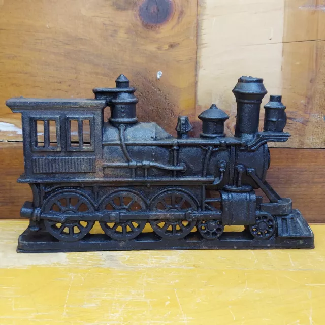 Antique Black Cast Iron "Train Engine" Door Stop