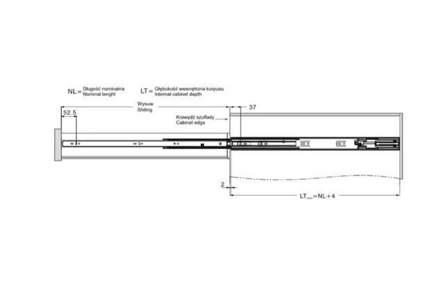 Tiroir extracteur complet rail de tiroir rail télescopique rail de guidage EDB45 3