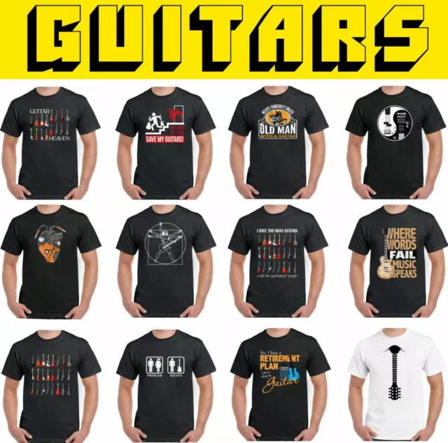 Guitare T-Shirt Hommes Acoustique Électrique Bass Amp Drôle Musique Rock Unisexe