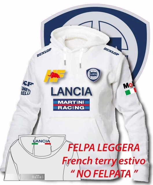 FELPA LEGGERA LANCIA DELTA HF INTEGRALE MARTINI RAGING 4 Cappuccio Gr240 B