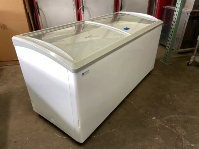 NEW 66" Sliding Curved Glass Ice Cream Freezer 18.5 Cu Ft NSF Excellence #8921