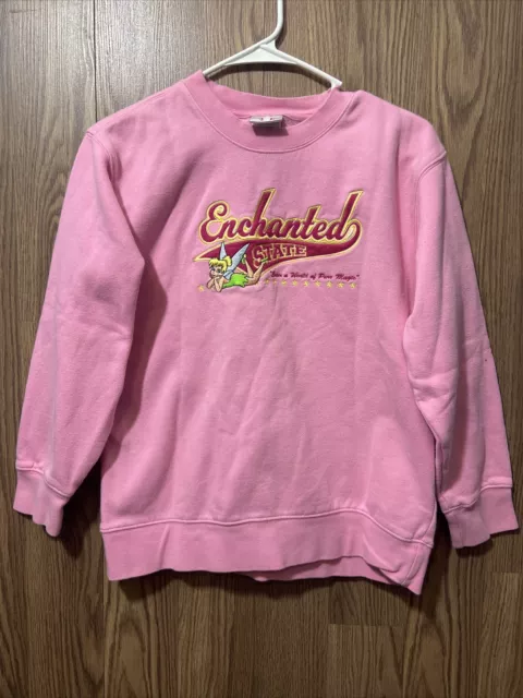 Disney Store Vintage Tinkerbell pink sweatshirt size 10/12 youth