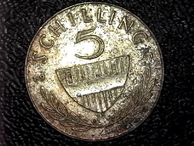 1961 Austria 5 Schilling Silver Coin