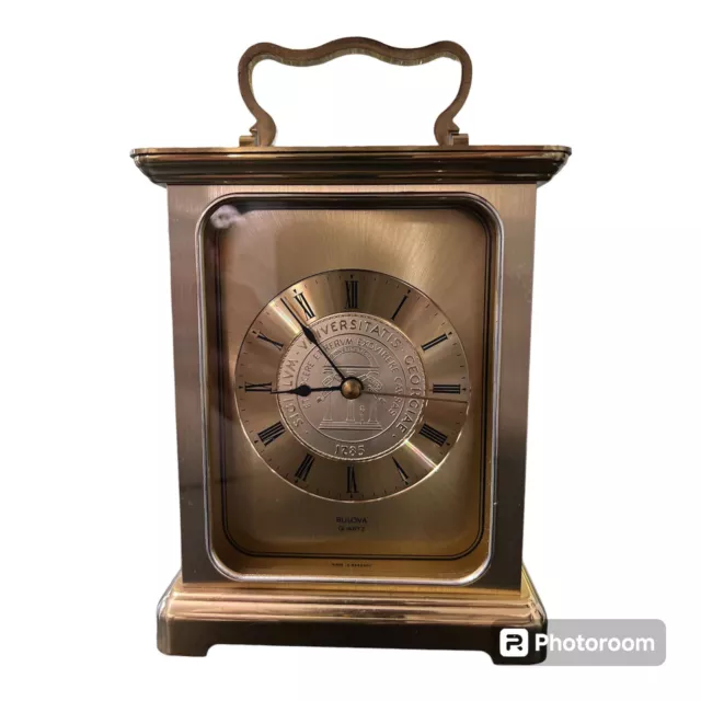 Bulova Quartz Brass Mantle Clock Made in Germany 6 1/2”