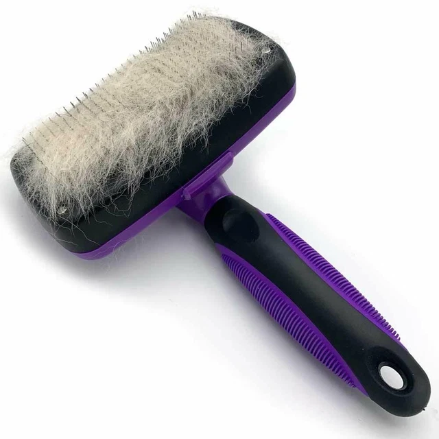 Self Cleaning Dog Cat Slicker Brush Grooming Tool Gently Removes Loose Undercoat
