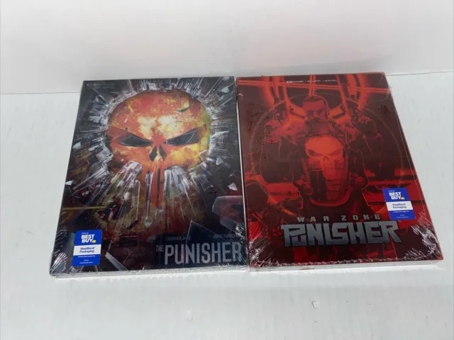 THE Punisher: & PUNISHER War Zone SteelBook ( LOT ) 4K UHD + Blu-ray + Digital