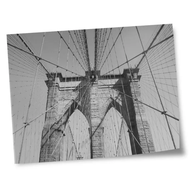 8x10" Prints(No frames) - BW - Brooklyn Bridge New York Art  #38950