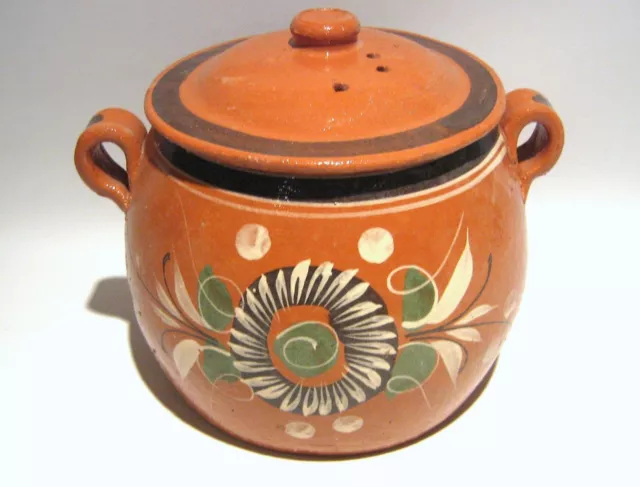 Olla de Barro Frijolera sin Plomo / Lead Free Clay Bean Pot with lid Large
