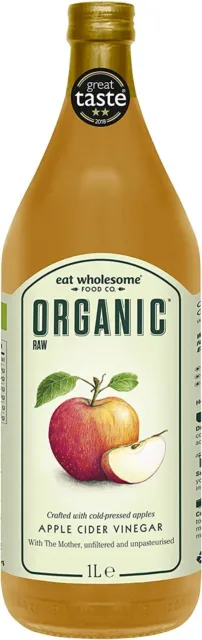 Eat Wholesome Organic Raw Apple Cider Vinegar Unfiltered with The Mother, in Bo