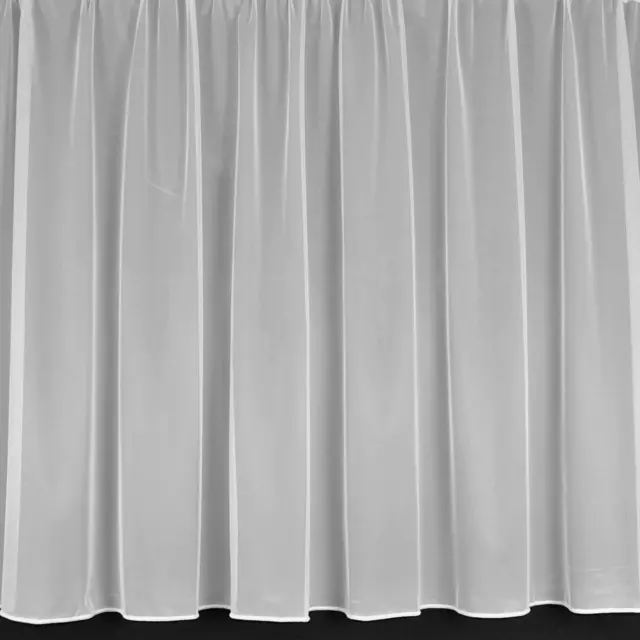 PEGGY Lead Weighted Plain Voile Net Curtains - Sold by the Metre - White