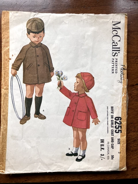 Patrón de costura, abrigo y gorra para niños de 2 años sin usar - ¡Encantador!
