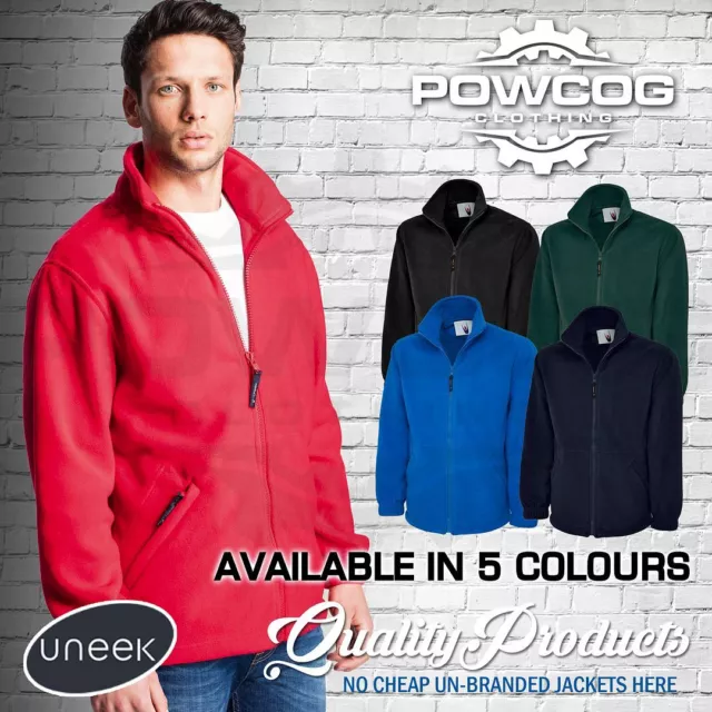 Uneek Mens Classic Micro Fleece Jacket Zip Warm Sports Workwear Casual Top UC604