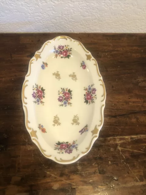 Vintage Reichenbach R Fine China Serving Dish 9” Long 5 1/2” Wide Made In GDR