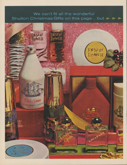 1963 Shulton Christmas Gift Desert Flower Old Spice Sets Vintage Print Ad LO8