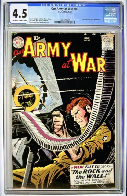 OUR ARMY AT WAR #83 (DC 1959) - CGC 4.5 OW to WHITE Pages ~ 1st True SGT. ROCK!