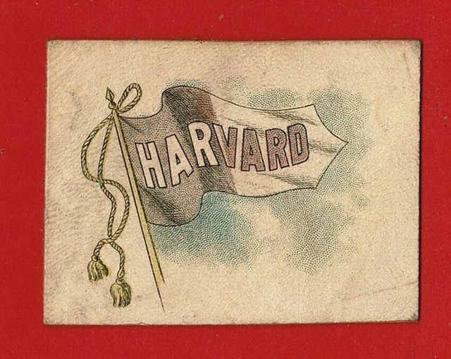 Scarce ATC - HARVARD UNIVERSITY PENNANT - LEATHER 1908 CIGARETTE CARD (TG21)