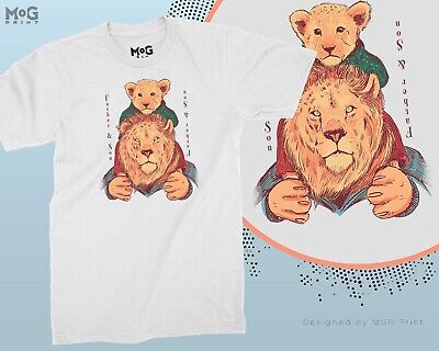 Father & Son Lion Cub Matching T-shirt Funny Daddy Child Father's Day Gift Top