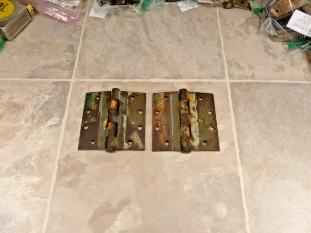 Vintage Butt Hinge Lot Of 2 Meaures 5X4.5 In
