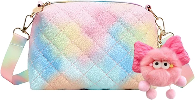 Borsa A Tracolla Per Bambine | In PU Con Palla Di Peluche | Tracolla Regolabile | Regalo Compleanno - Foto 7