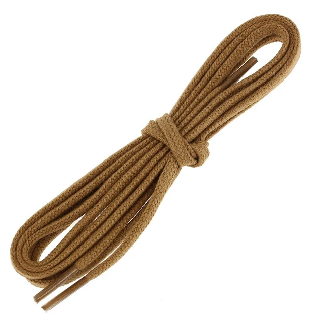 Les Lacets Français. Lacets plats et fins. 5MM, Coton. Marron Chameau.  -