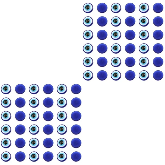 2x Evil Eye Charm Pendants Lampwork Beads Scrapbooking Dome Eyes