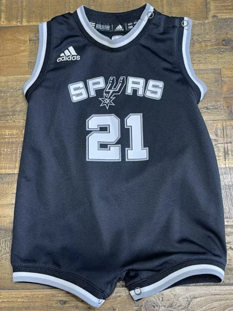 San Antonio Spurs Jersey Black #21 Tim Duncan Youth Large Adidas