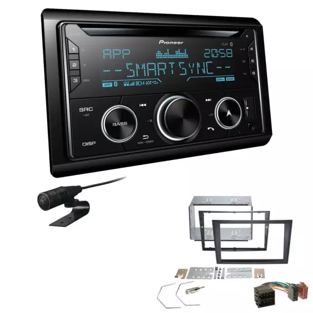 Pioneer Autoradio CD Bluetooth USB Einbauset für Opel Corsa C 2000-2006 schwarz