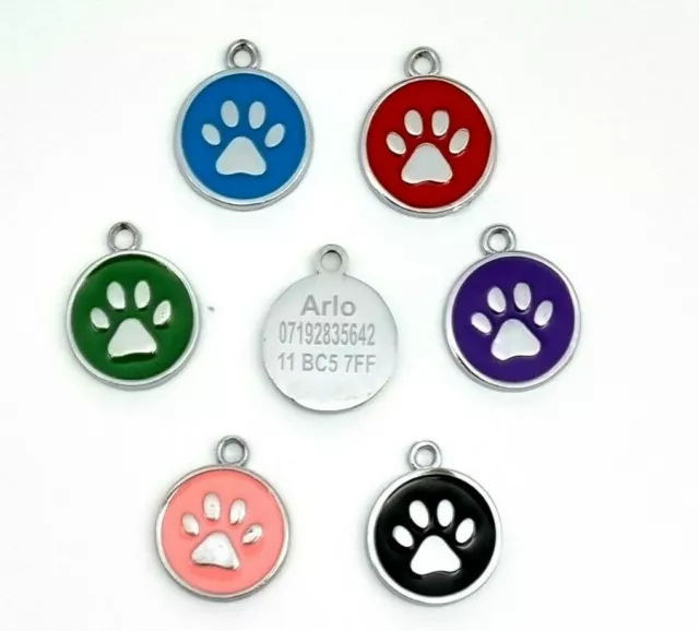 Premium Engraved Pet Tags DOG ID Disc Disk 18mm High Quality Puppy Cat Kitten