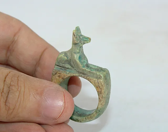 Rare Ancient Egyptian Antique Anubis Ring For Protection in Egyptian Mythology