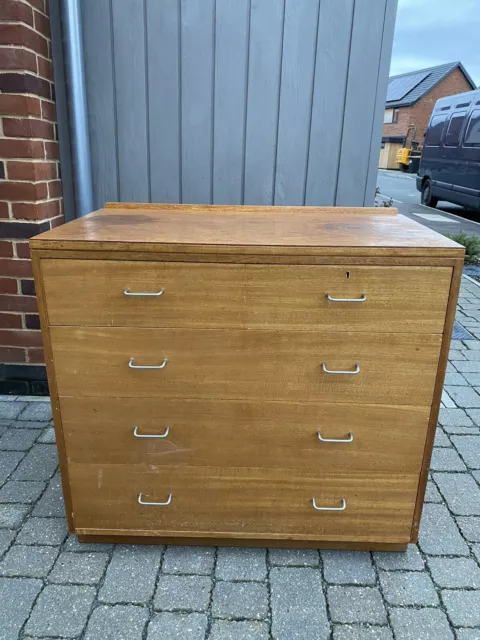 Retro Teak Oak RAF Military Chest Of Drawers