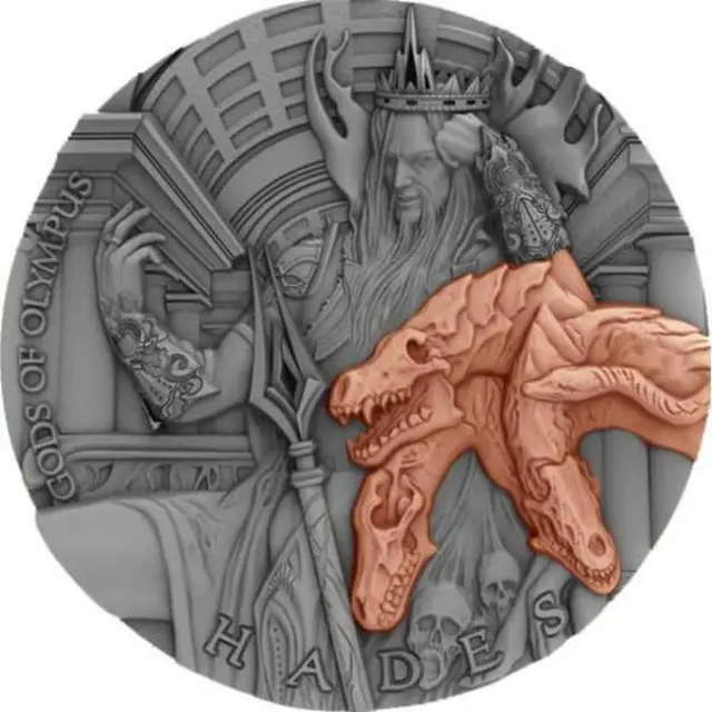 2018 Niue Hades Gods of Olympus 2 oz Antique finish Silver Coin