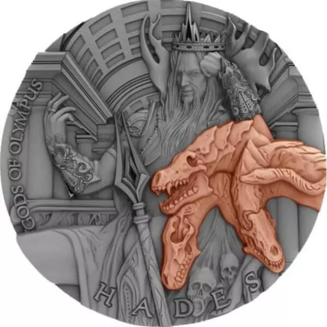2018 Niue Hades Gods of Olympus 2 oz Antique finish Silver Coin