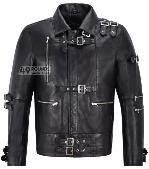 Men's Leather Jacket Michael Jackson inspired Black Music Fashion jacket MJ Bad